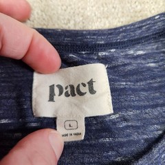 Pact Clothing Shirt Men Large 100% Organic Cotton Heather Blue Natural Fiber