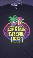 Vintage MTV Spring Break 1991 Graphic Tee Black 2XL
