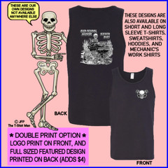 1970-74 Hot Rod Muscle Car Outlaw Gasser Drag Race Cartoony Skeleton Tank Top O3