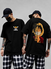 Japanese Anime Men’s Oversized T-Shirt Y2K Harajuku Graphic Print Streetwear Tee