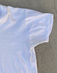 Vintage Two Guys White V Neck T Shirt Combed Cotton Size M Single Stitch