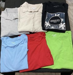 Mixed Brands Shirt Lot Of 6 Mens XL Multicolor Solid Hurley Gildan Tee Casual