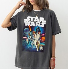 Star Wars Vintage Cast Poster T-Shirt Unisex Adult T-shirt Kid Tee 7164