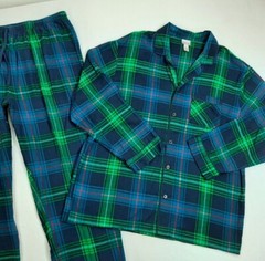 Wondershop Mens Plus Size 4XL PAJAMA SET Pants & Shirt Green/Blue Plaid