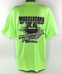 Muscle Cars At The Strip Lime Green Las Vegas Tee T-Shirt Men XL