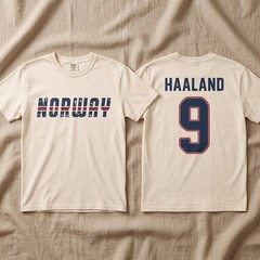 Haaland 9 Norway Soccer Supporter Comfort Colors, Nordic Football Athletic Tee