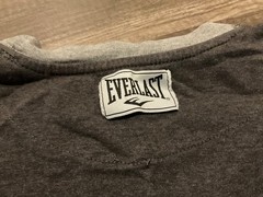 EVERLAST GYM RINGER T-SHIRT DISTRESSED ( MENS M ) HEATHER CHARCOAL GREY PREOWNED