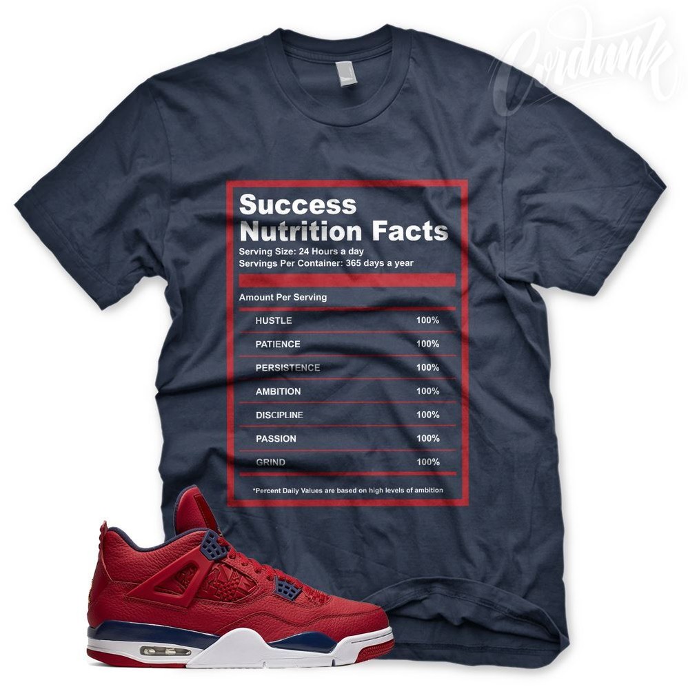 New Navy “SUCCESS FACTS” T Shirt for J1 4 FIBA Gym Red