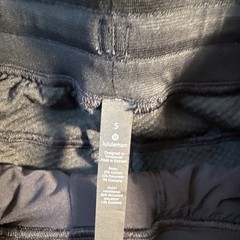 Lululemon Men’s Black Waffle Knit Jogger Pants S Cotton Blend Drawstring