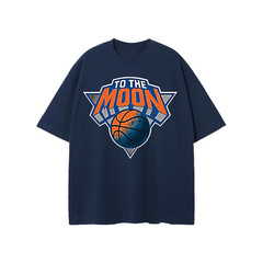 New York Knicks Basketball “To The Moon” T-Shirt NYC Double Sided Tee S-2XL