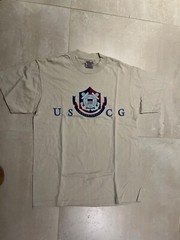 uscg t shirt , 100% cotton, beige khaki, large , new,100% cotton