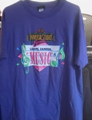 Vintage Universal Studios Lights, Camera, Music Shirt Size Medium