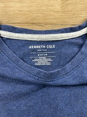 Kenneth Cole Active Tech Crew Neck Short Sleeve T-Shirt Captain Blue Sz M