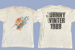 Johnny Winter Tour Cotton Reprint For Adult T-Shirt