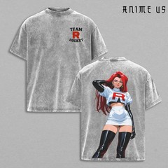 Jessie James Team Rocket Vintage Anime Graphic Tee Double Sided Tee