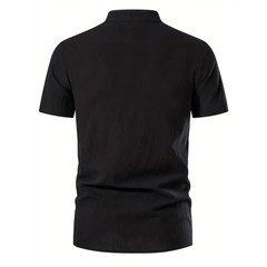 Men’s Retro Cotton Linen Shirt Stylish Pirate V-neck S-XXL Trendy Comfy Gift Tee