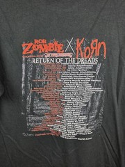 Rob Zombie Korn Return Of The Dreads 2016 Tour Concert Shirt Men M Rock Goth