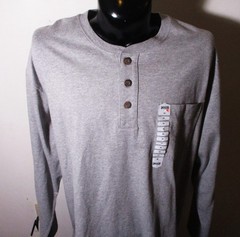 DULUTH Trading Gray Long Sleeve “Longtail T” Henley Shirt Men’s Size 2XL NWT
