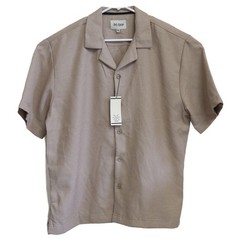 Zuma Beach Club Textured Fabric Men’s Shirt Size XL Tan Beige Linen Look NEW NWT