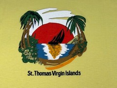 Vintage Saint Thomas Shirt Adult Extra Large Yellow Single Stitch Island Men 90s