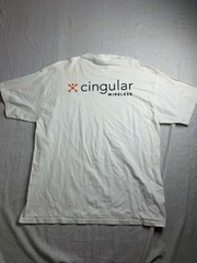 Vintage Y2K Cingular Wireless T-Shirt Mens Size XL White Heavyweight Tech Promo