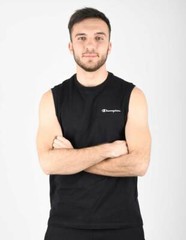 CHAMPION T-SHIRT SMANICATA UOMO COMFORT FIT art. 218540 NERO e BIANCO