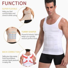 Mens Vest Tops Slimming Body Shaper Corset Abdomen Compression Exercise Sports