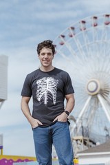 Mens Splattered Rib Cage T Shirt Cool Skeleton Costume Halloween Tee for Guys