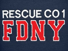 FDNY RESCUE CO 1 Gildan T-Shirt 50/50 Dryblend Custom Embroidery Size LARGE NEW