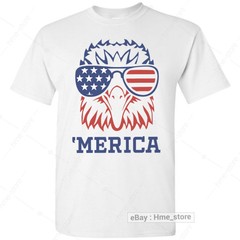 ‘Merica Bald Eagle T-Shirt 4th Of July America USA Flag Glasses Patriotic Tee