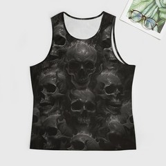 3D Tank Top Skeleton Skull Bones Graphic Novelty Spooky Art