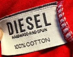 Diesel T Shirt Mens 2XL Red Cotton T-Diegor Graphic Casual Short Sleeve Pullover