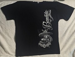 DAY OF DEAD LADY LA BANDIDA GUN PISTOL TEQUILA BULLET FLOWER ROSE T-SHIRT