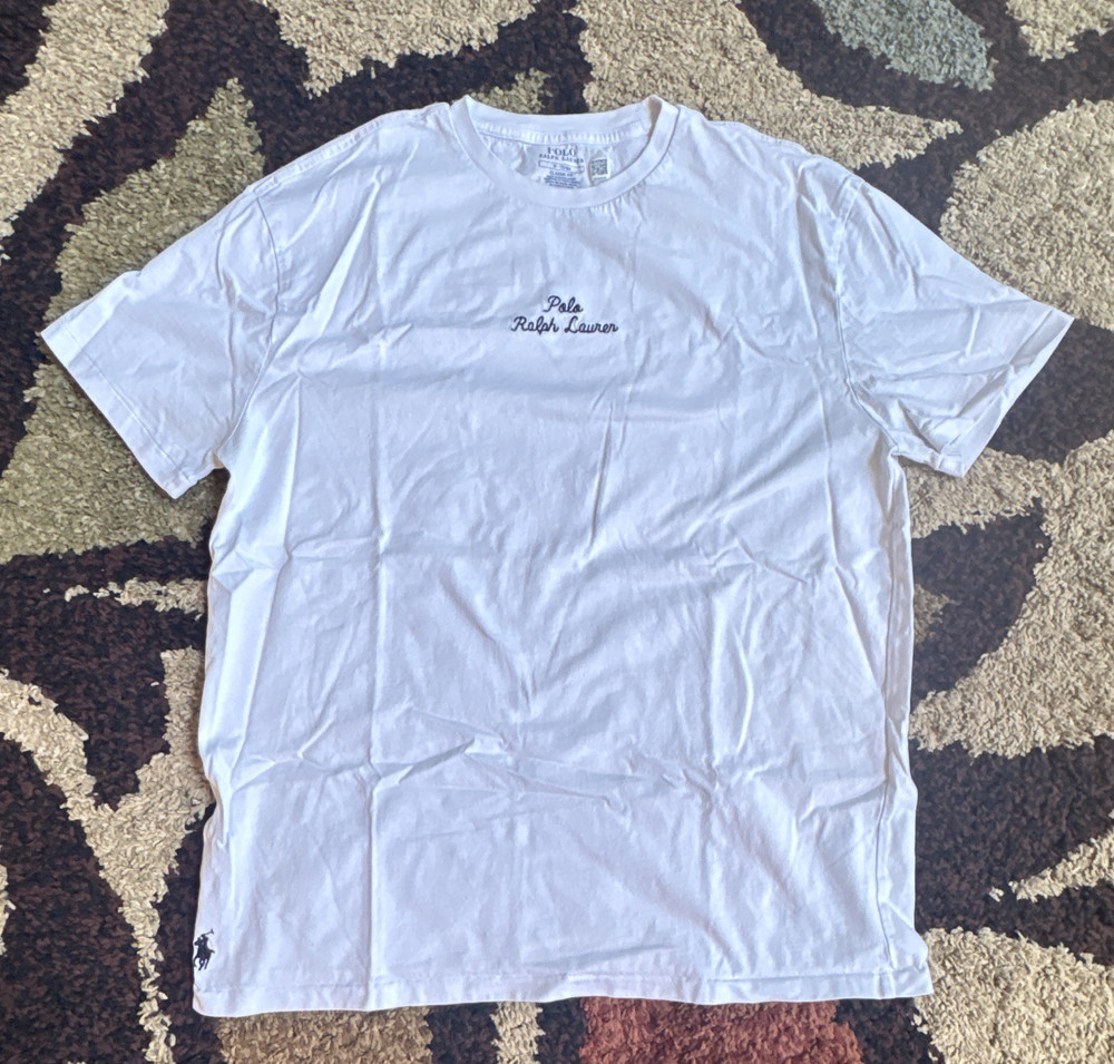 Polo Ralph Lauren Classic Fit Embroidered Logo Jersey Crew T-Shirt White M