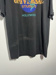 Vintage 90s Universal Studios Hollywood Globe Distressed Tee L Made In USA Faded