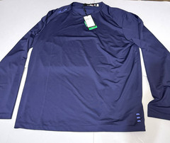 RLX Ralph Lauren Men’s Navy Perforated Mesh Crew-Neck Long Sleeve T-Shirt L