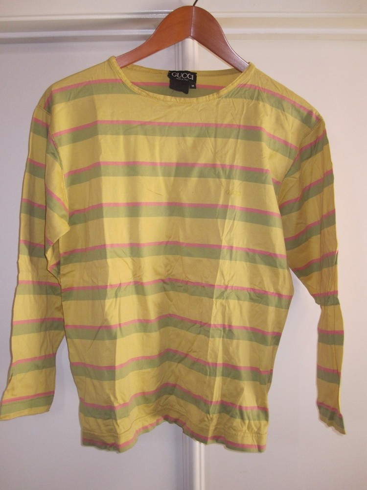 ESTATE VTG GUCCI MENS LONG SLEEVE SAILOR TYPE T SHIRT SIZE M+ EX COND FREE SHIP!