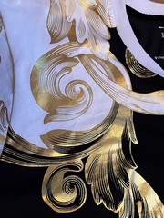 19V69 by Versace v 1969 Italia Sexy Rich Gold Foil Black T-Shirt Mens XL Top
