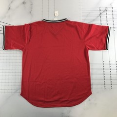 Vintage Champion Shirt Mens Medium Red Mesh V-Neck Short Sleeve Athletic Jersey
