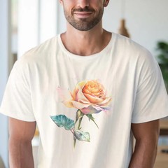 Pastel Rose Floral Comfort Tee Soft Aesthetic Flower