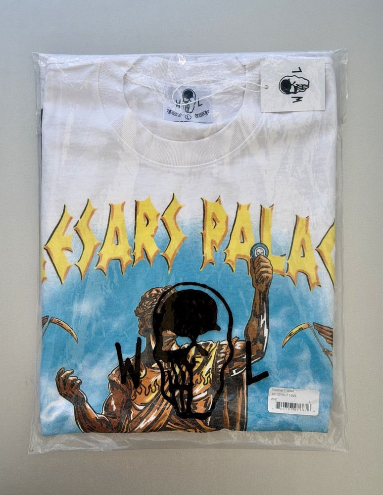 NEW** Warren Lotas Palatial T-Shirt White Size Large Las Vegas Caesar’s Palace