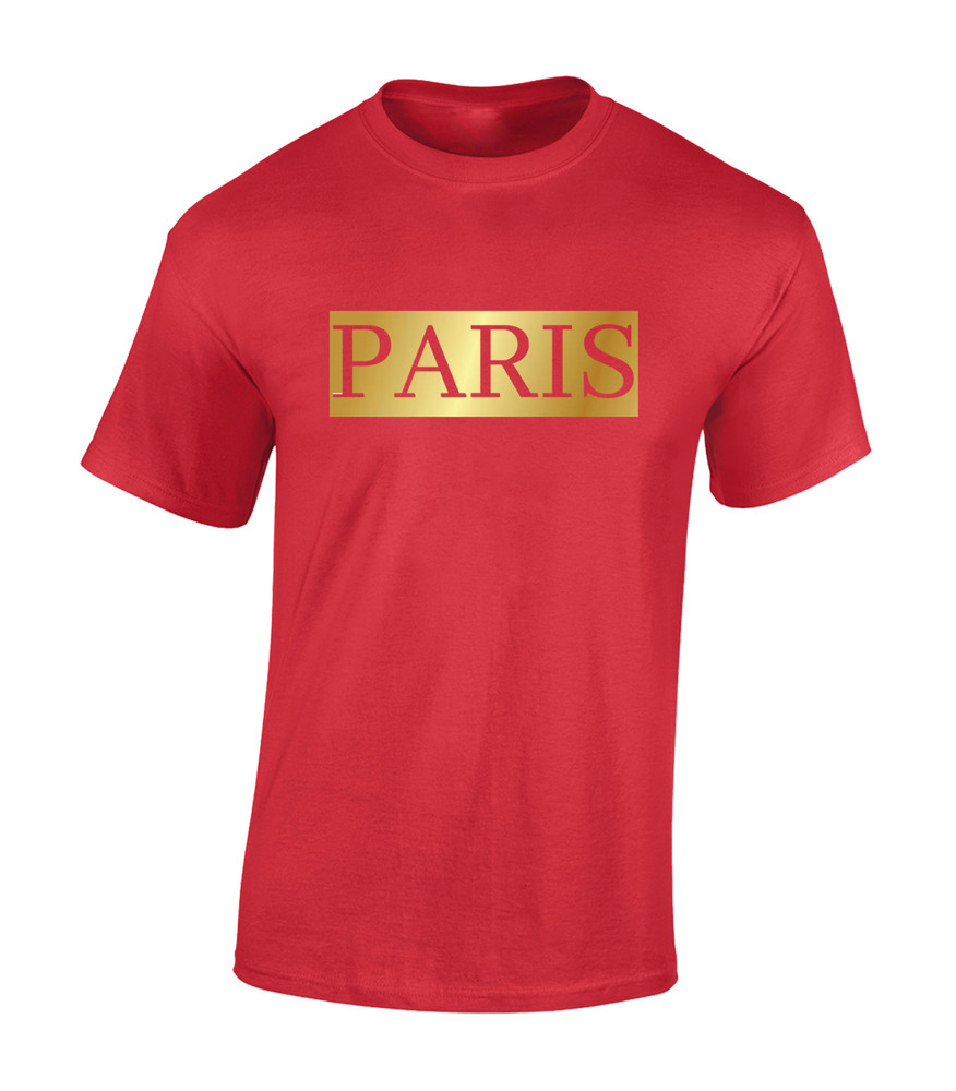 Paris City Gold Cool Chic Fashion Cute Modern Summer Unisex T-Shirt