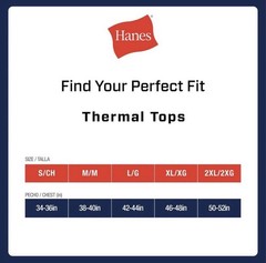 Hanes Premium Men’s Thermal Waffle Knit Baselayer Shirt Black Large NWT