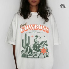 GAY COWBOY SHIRT, Queer Pride Shirt, Howdy Cowboys, Let’s Mount Up