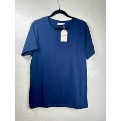 New Simpelhed Organic Soft T-Shirt Mens Large Blue GOTS Certified Cotton Shirt