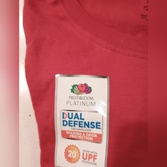 Fruit of the Loom Dual Defense Men’s Short Sleeve Tees in Gray and Red 4XL