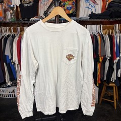Vintage Harley Davidson Long Sleeve Shirt L With Side Hits Motorcycle