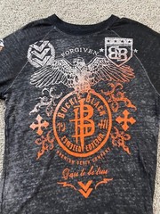 Buckle Black Shirt Mens Small Black Orange Lightweight Biker Motorcycle READ