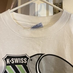 Vintage 98 K SWISS 7.0 Tennis T-Shirt Mens Large White Single Stitch Gamma