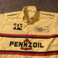 Vintage Pennzoil Pit Crew Button Up Shirt 70s 80s Sz M Xquisite Designs Racing